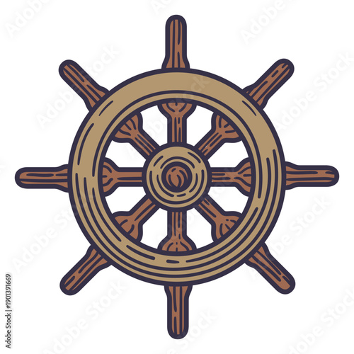 Vintage rudder illustration