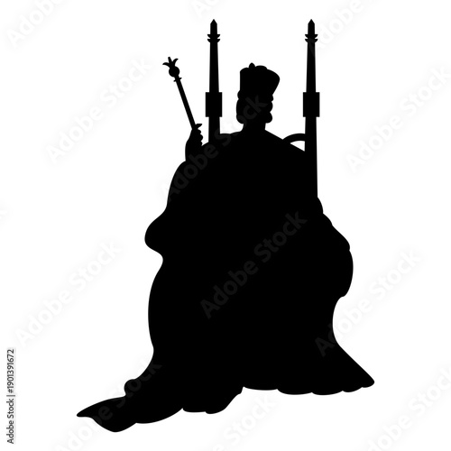 Queen on the throne silhouette