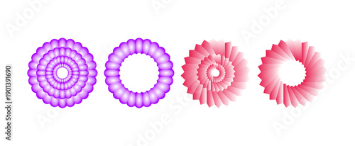 Wallpaper Mural Purple Ring and Red Spiral Geometric Shapes and floral Torontodigital.ca