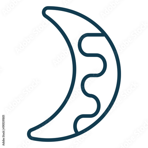 Crescent moon geometric stroke element