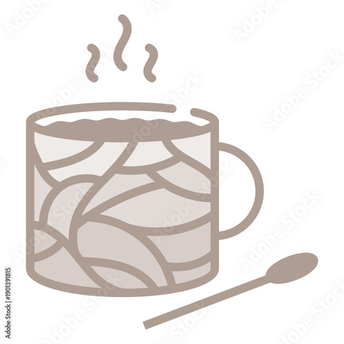 Color stroke big cup of coffee