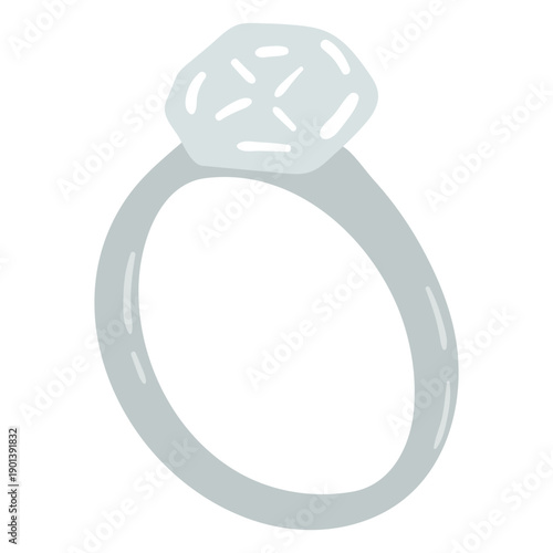 Engagement diamond ring flat