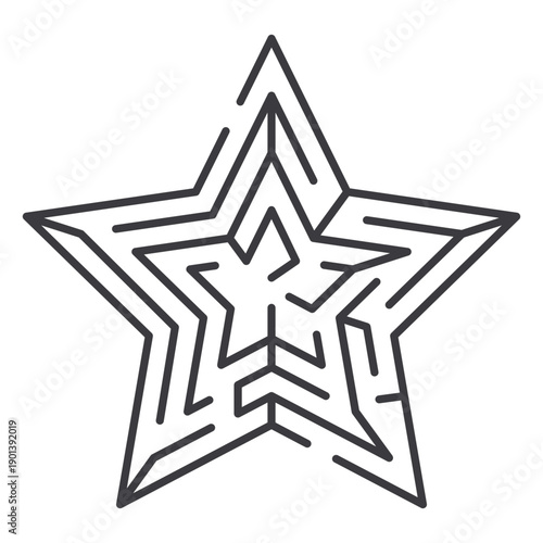 Simple stroke star shaped maze