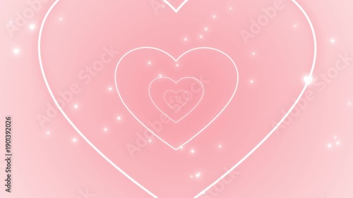 Red hearts tunnel animated background for valentines day, anniversary and romantic videos