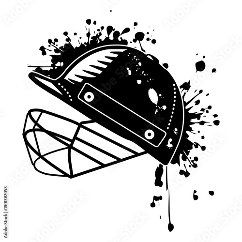 Cricket helmet ink explosion filled stroke