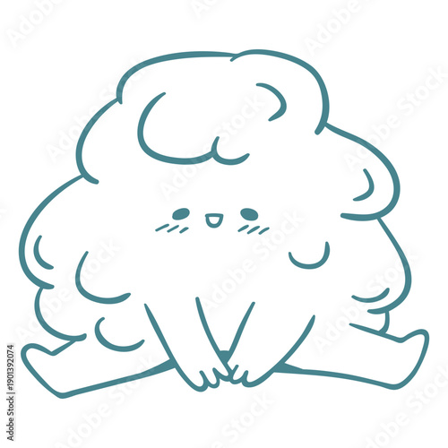 Melted snow ball cute character