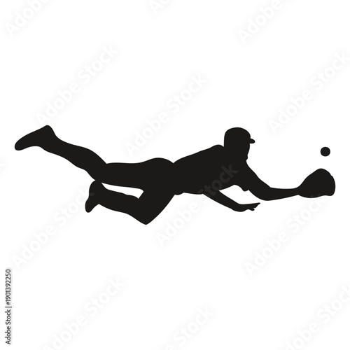 Jumping catcher silhouette