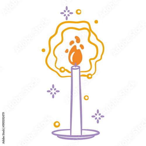 Lit candle flame stroke