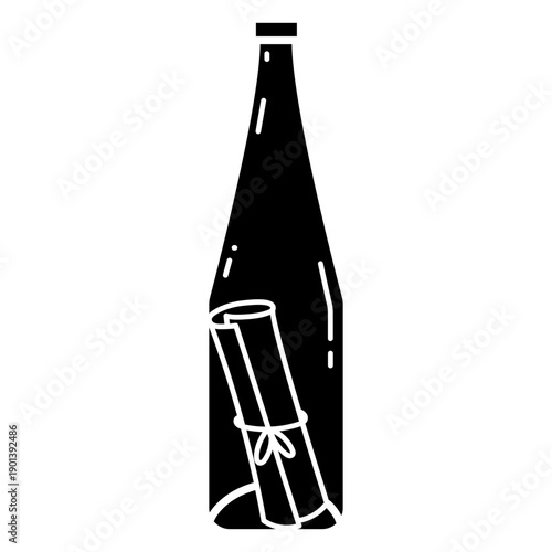 Message in bottle cut out