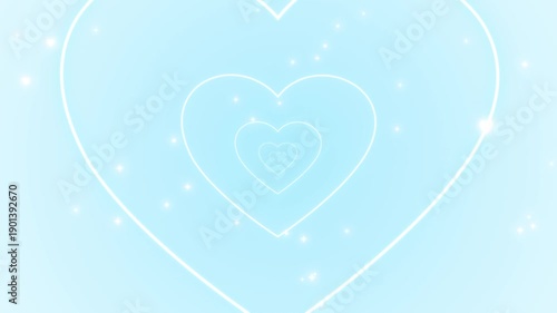 Blue hearts tunnel animated background for valentines day, anniversary and romantic videos