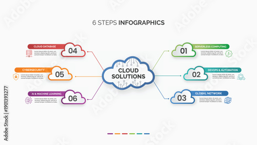Modern hexagon chart infographic template with 6 options for presentations, Infographics 6 diagram chart template for business, 6 steps, presentation with diagram elements.