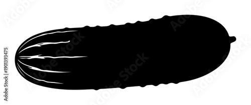 Black silhouette of a pickle a simple vector illustration for food concepts and design elements isolated on white