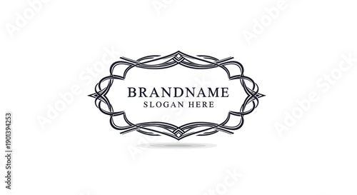 Black Vintage Ornate Frame with Placeholder Text.