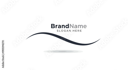 Black Wavy Line Logo Design Template.