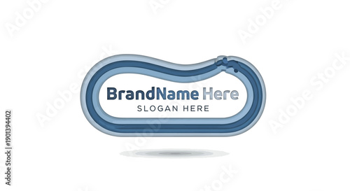 Blue Badge Label Template Design Element.