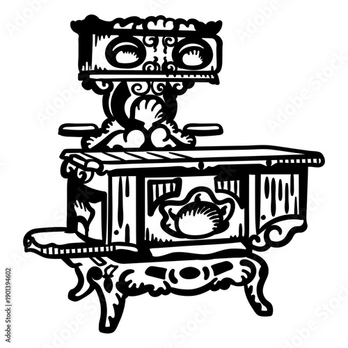 Wood stove filled stroke