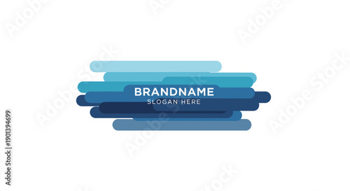 Blue Logo Template with Brandname Placeholder.