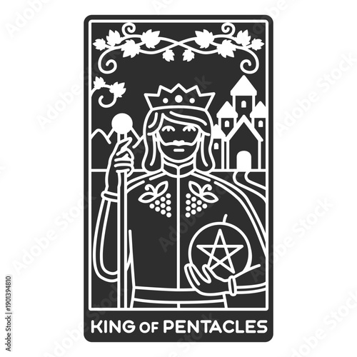 Tarot card king of pentacles cut out