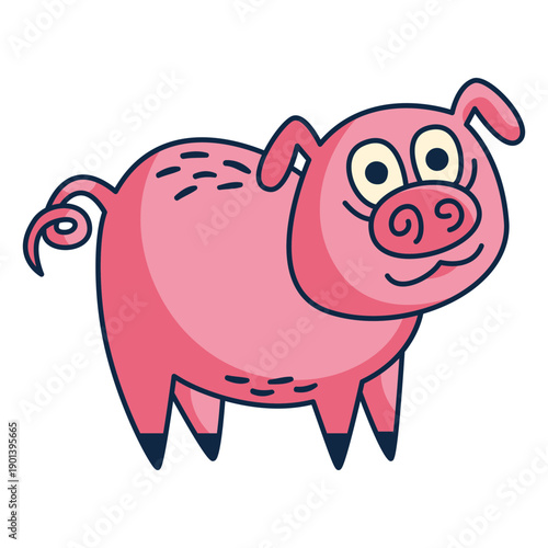 Crazy pig cartoon