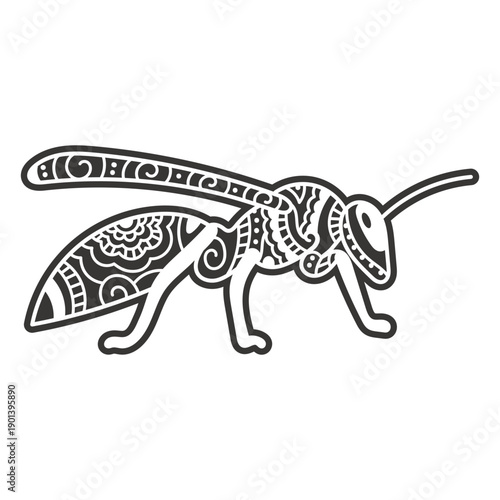 White wasp mandala design