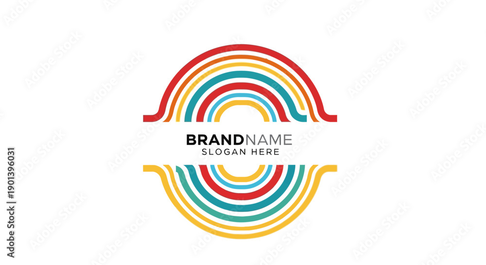 Obraz premium Colorful Rainbow Logo Design Template.