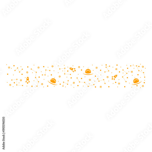 UFOs and rockets pattern flat