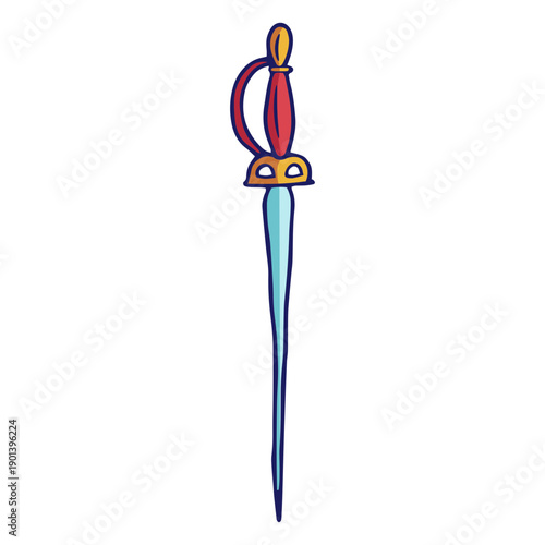 Thin sword saber color stroke