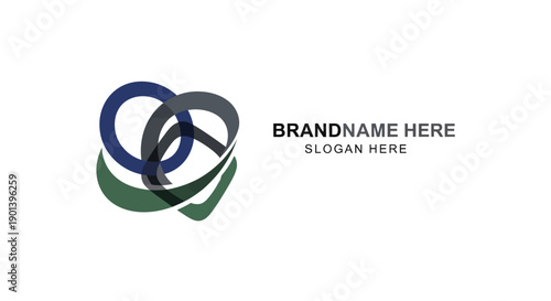 Corporate Logo Template with Interconnected Rings.