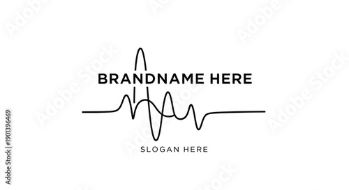 Electrocardiogram Line Art Template for Branding.