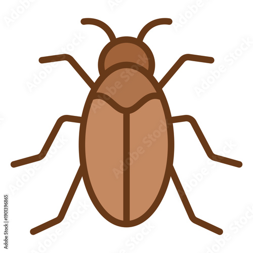 Simple beetle from top geometric color stroke