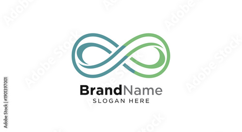 Infinity Logo Design Template with Brand Name.
