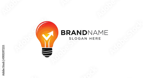 Light Bulb Logo Template with Placeholder Text.
