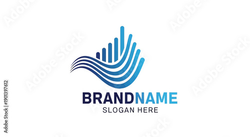 Modern Blue Logo Design Template Placeholder.