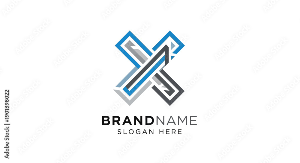 Fototapeta premium Modern Logo Design Template with Geometric Shapes.