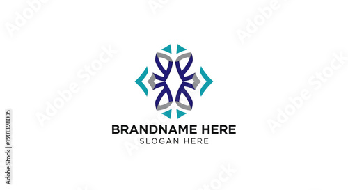 Modern Logo Design Template with Geometric Shapes.