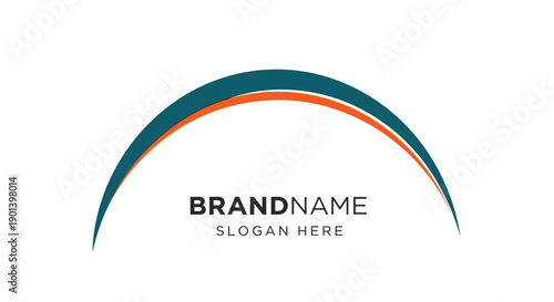 Modern Logo Design Template with Curved Lines.