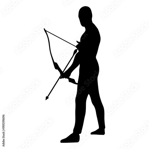 Archer man pose silhouette