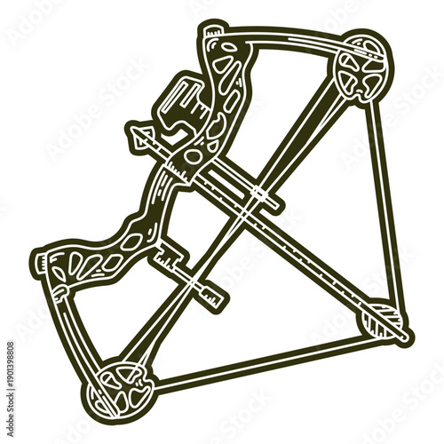 Crossbow weapon equipment cut out