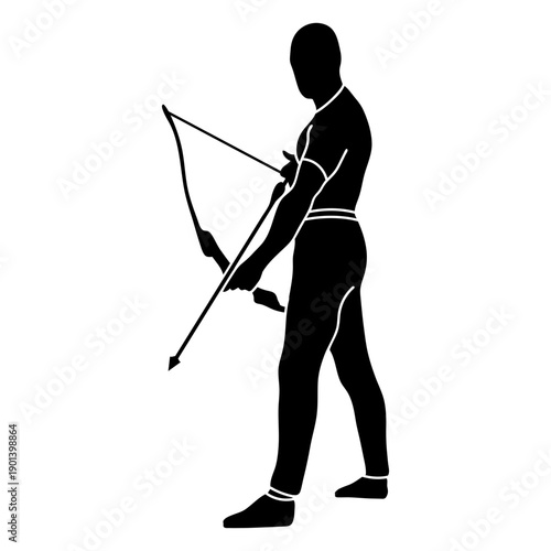 Man warrior archer cut out