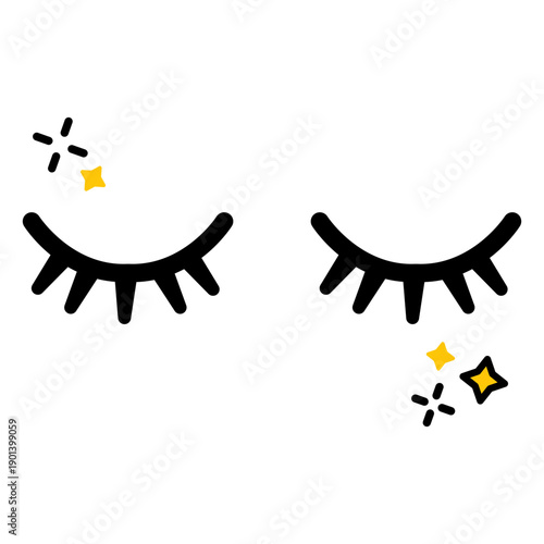 Eyelash extensions color stroke