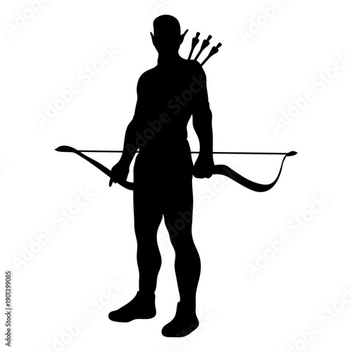 Male elf archer fantasy silhouette