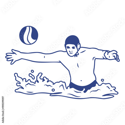 Waterpolo sport male player pose