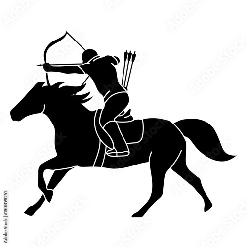 Male archer on horse