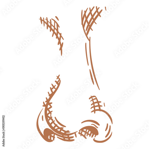 Nose side element hand drawn