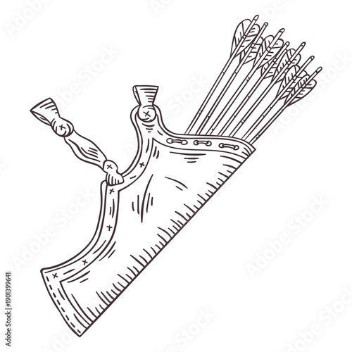 Detailed arrow quiver container stroke