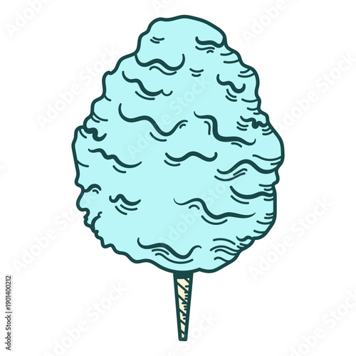 Blue cotton candy color stroke