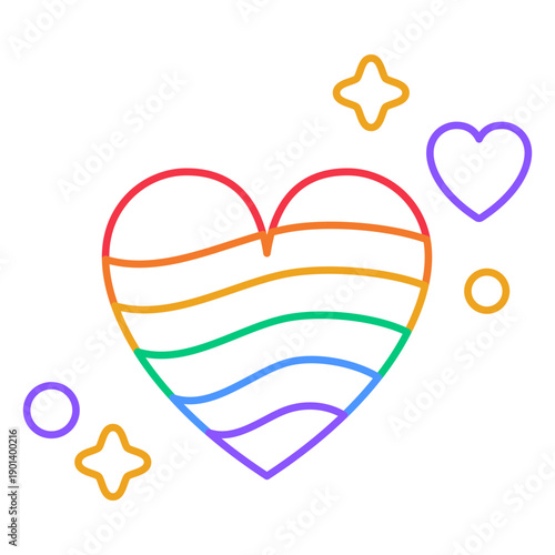Rainbow heart stroke