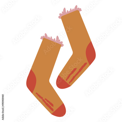 Fluffy socks semi flat