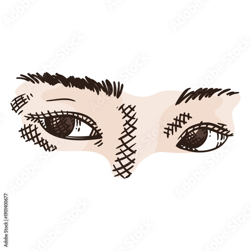 Eyes color hand drawn element