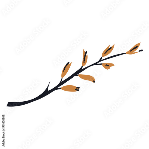 Branch of flowers semi flat